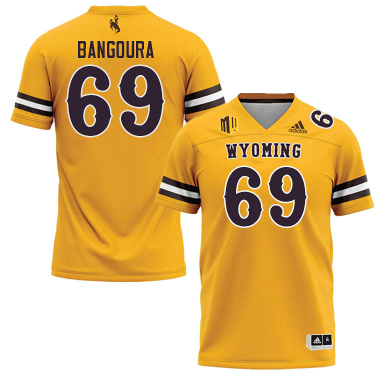 Wyoming Cowboys #69 Abraham Bangoura College Football Jerseys Stitched Sale-Gold